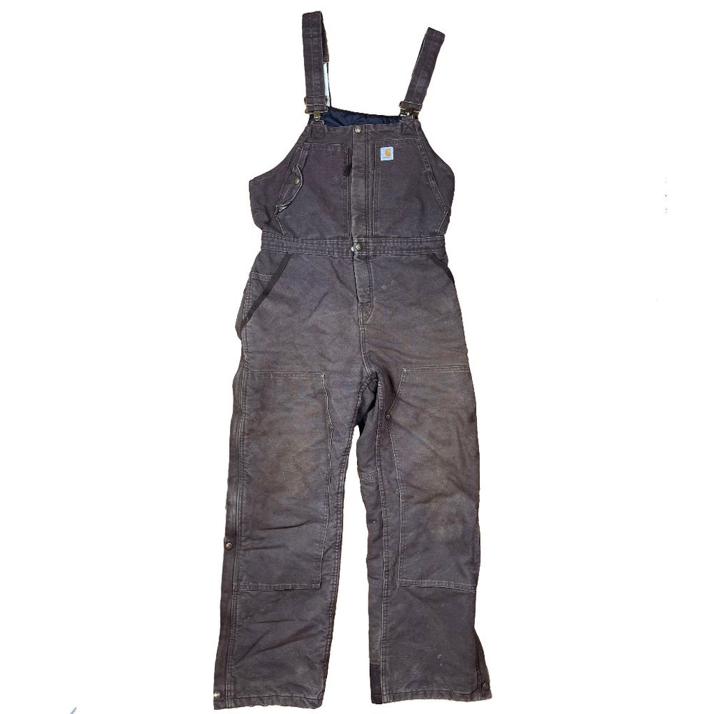 Used Carhartt Duck Quilt Lined Bib Overalls